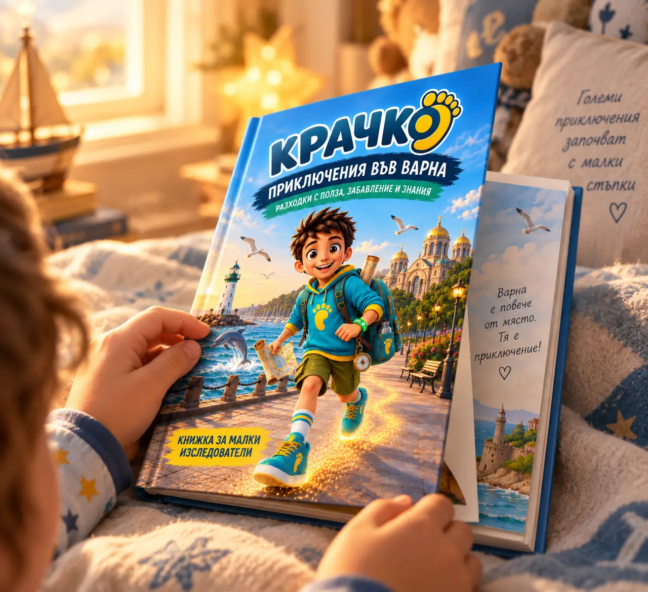 Дете чете книгата Извърви ме заедно с родител